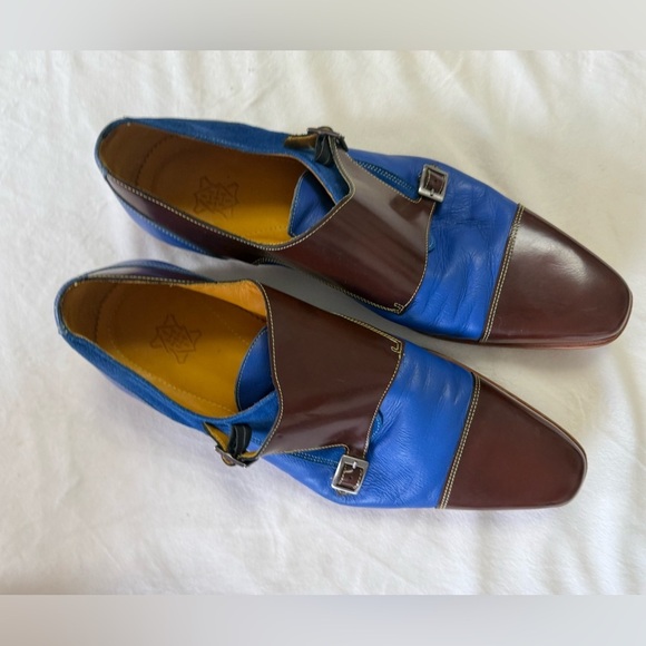Undandy Custom Double Monk Strap Shoes - Blue & Brown Leather/Suede - EU 43 main image 4